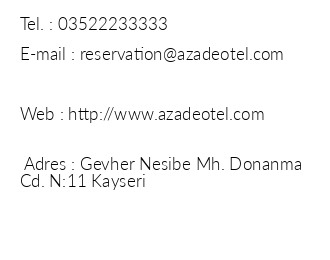 Azade Butik Otel iletiim bilgileri